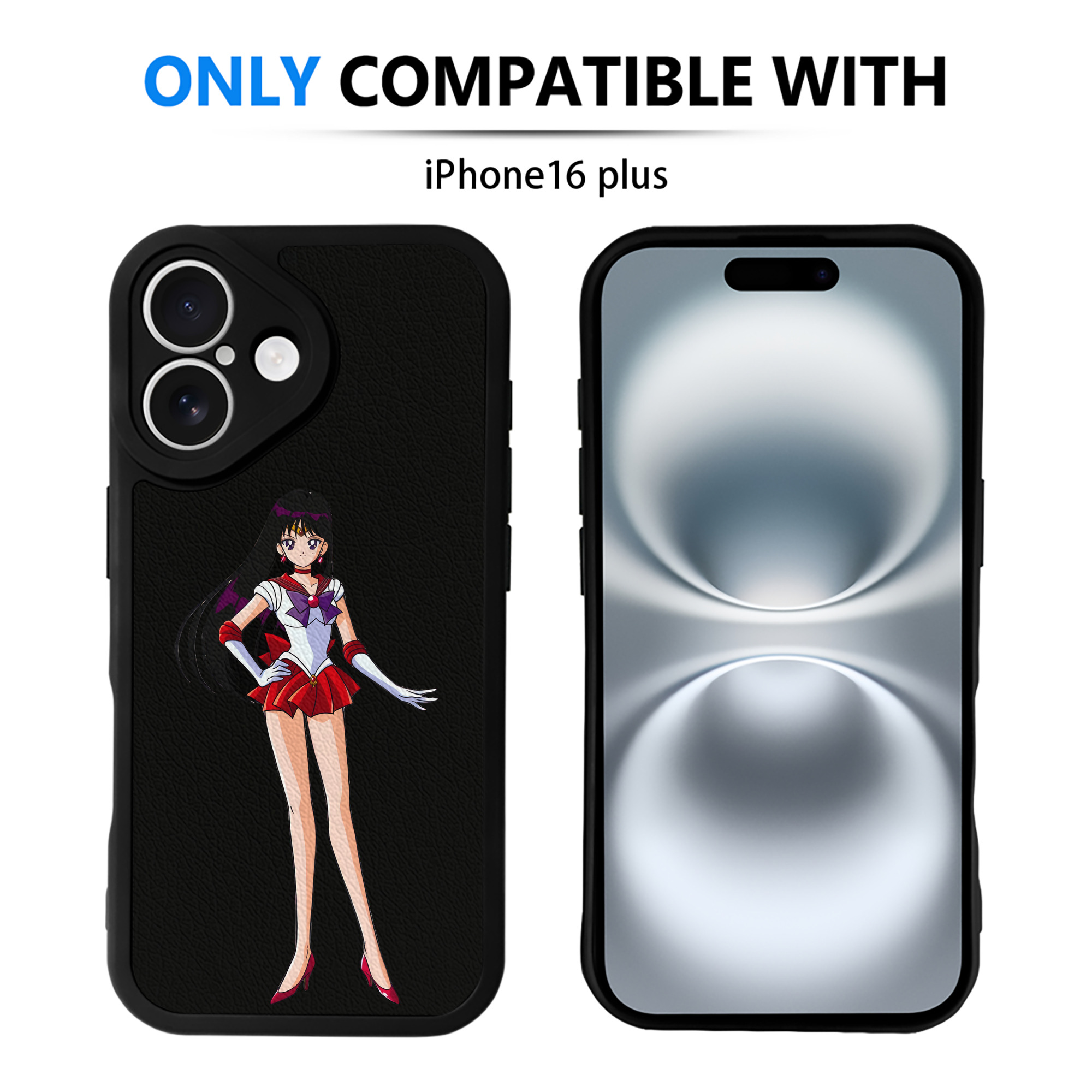（画像用） 美少女戦士セーラームーン 火野レイ ひの レイ Sailor Moon Hino Rei （セーラーマーズ,Sailor Mars） 【iPhone 16シリーズ対応】シリコンスマホケース（レザー調） 材質：シリコン